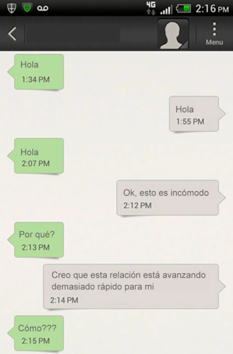 Mensajes equivocados - hola incómodo