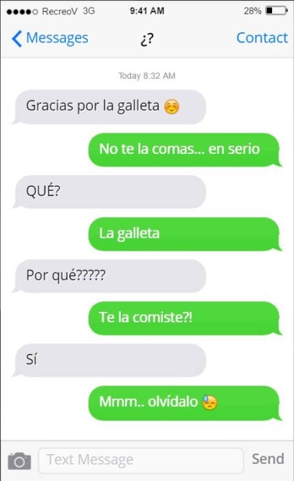 Mensajes equivocados - gracias por la galleta