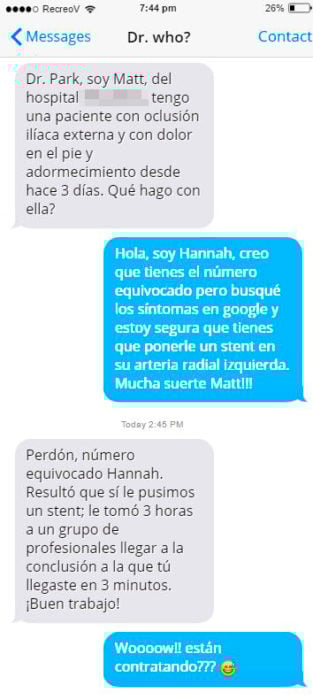 Mensajes equivocados - Hannah doctora google