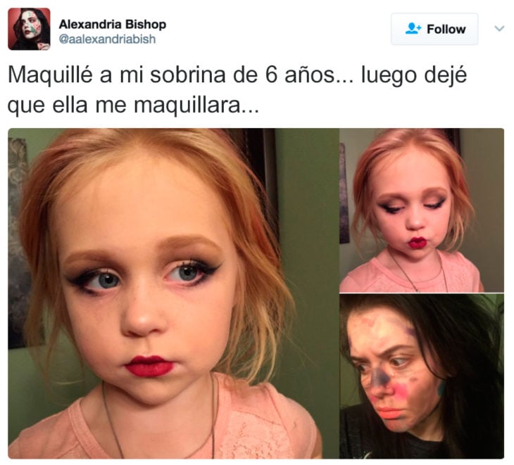 cosas de niños - mi sobrina me maquilló 