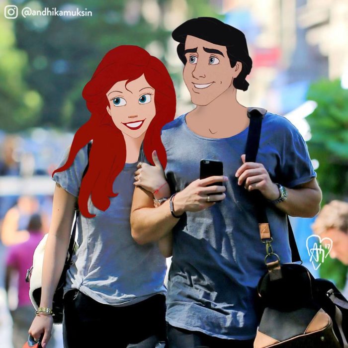 Ariel y Eric paseando por la ciudad 