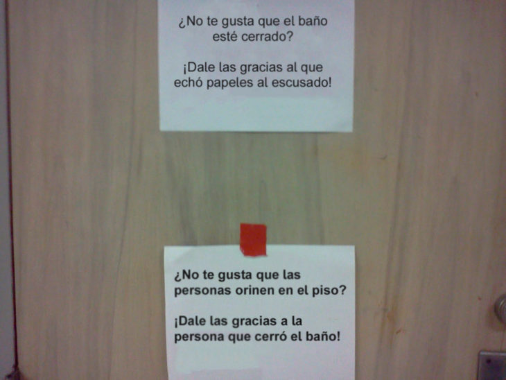 Notas sarcásticas trabajo - ¿no te gusta el baño cerrado?