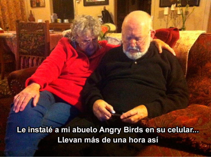 Abuelos vs tecnología - angry birds 