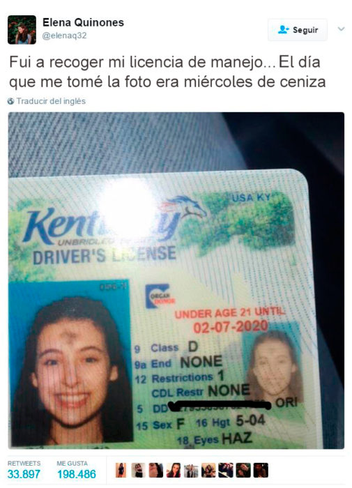 Errores - licencia de conducir miércoles de ceniza 