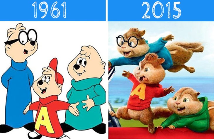 alvin y las ardillas antes y después 