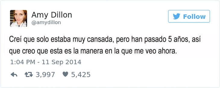 tuit de verse cansada cuando estás vieja