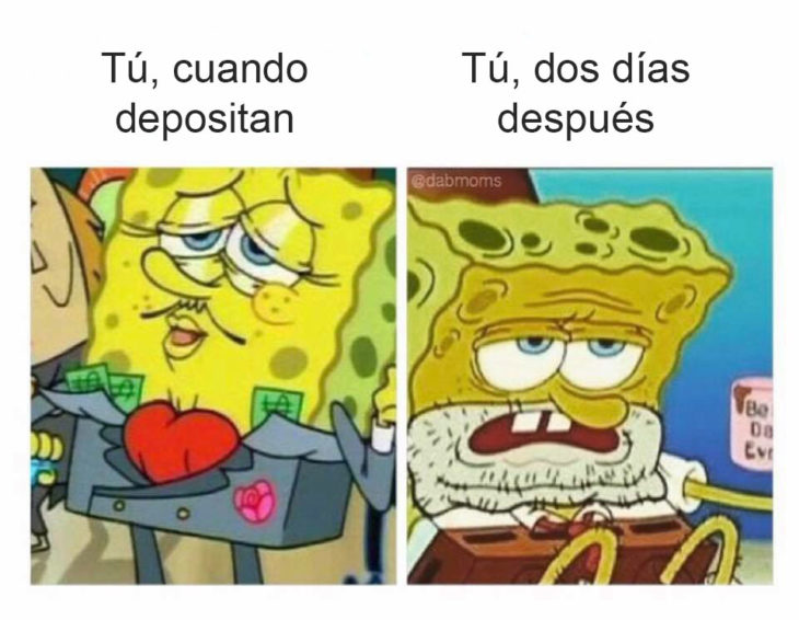 meme bob esponja riqueza y pobreza