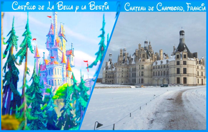 castillo de la bella y la bestiareal y de disney