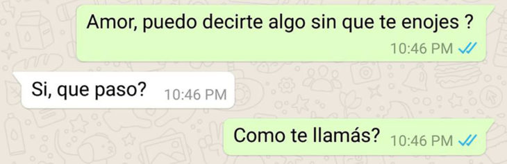 mensajesobre preguntarle su nombre a tu pareja