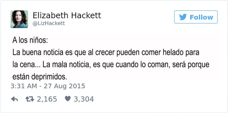 tuit sobre comer helado en la vejez porque estás deprimido