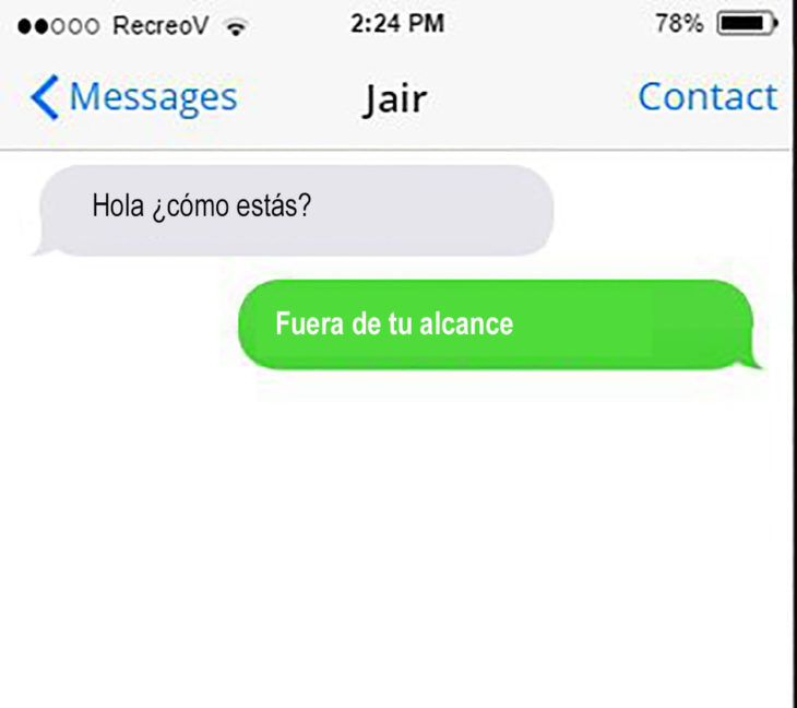 conversación en msn sobre estar fuera del alcance de una persona