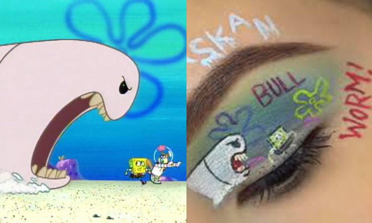 gusano come a bob esponja maquillaje