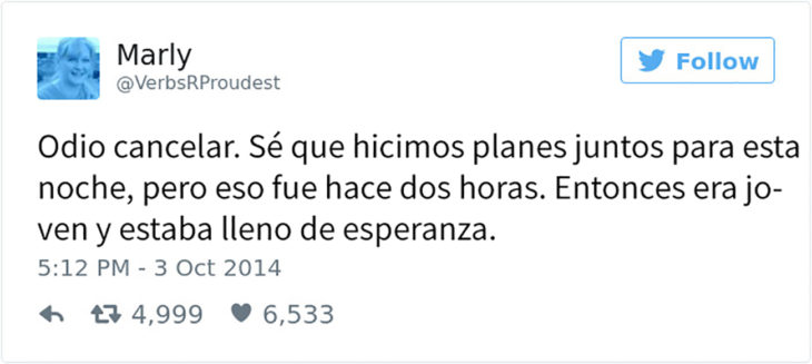 tuit sobre cancelar planes