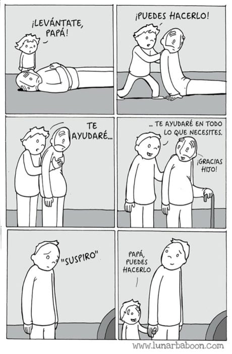 comic sobre un hijo que apoya a su padre