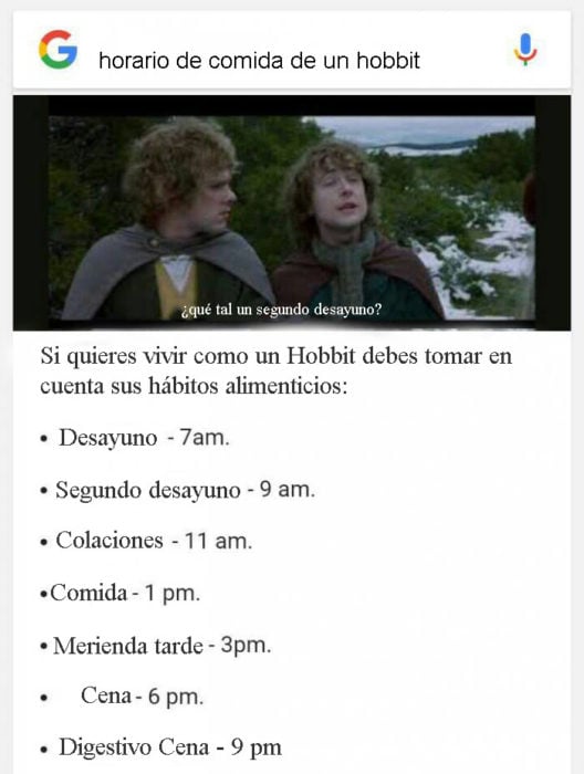 memes hambre hobbit