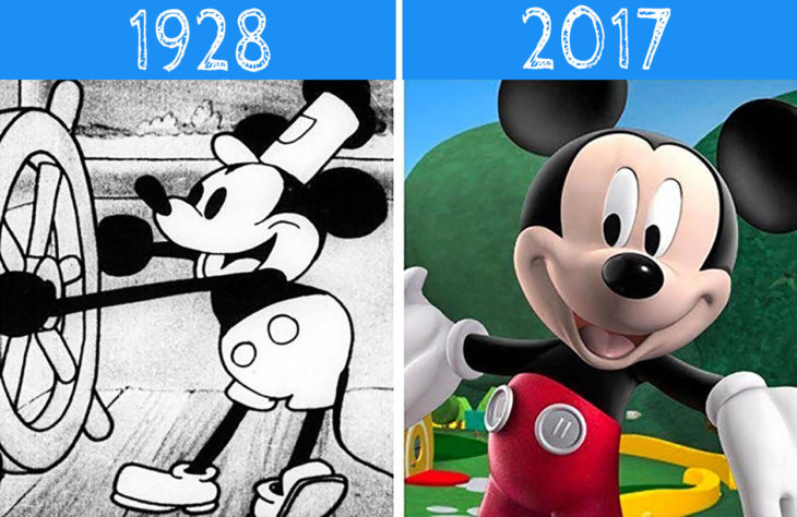 mickey mouse antes y después 