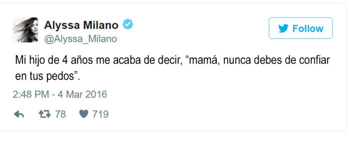 tuit de alyssa milano sobre pedos