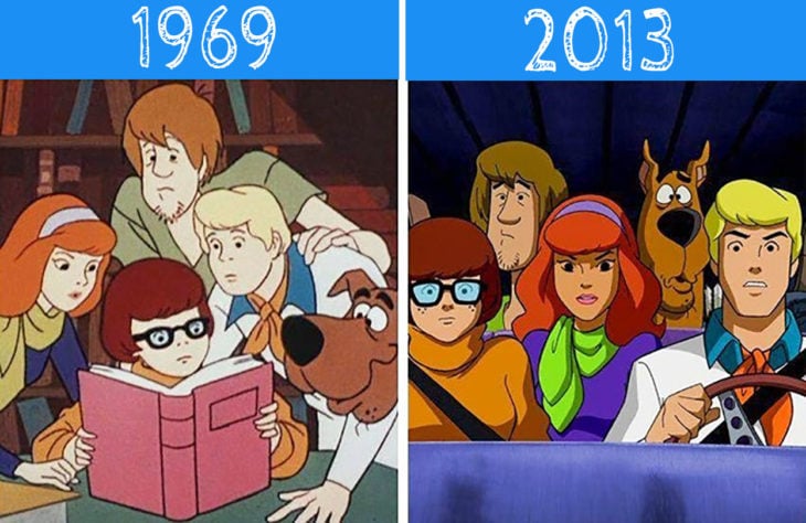 Scooby Doo antes y después