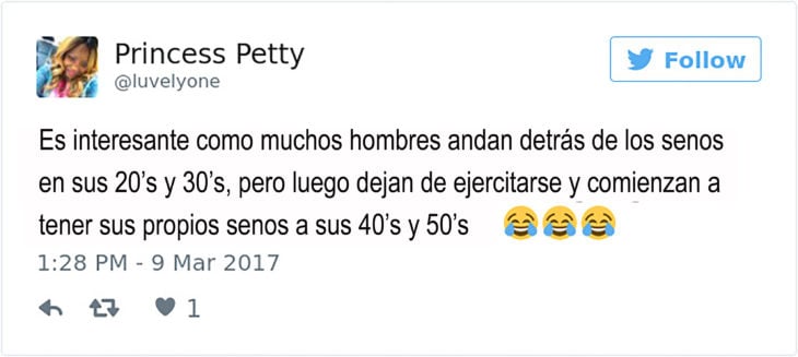 tuit sobre los senos de los hombres