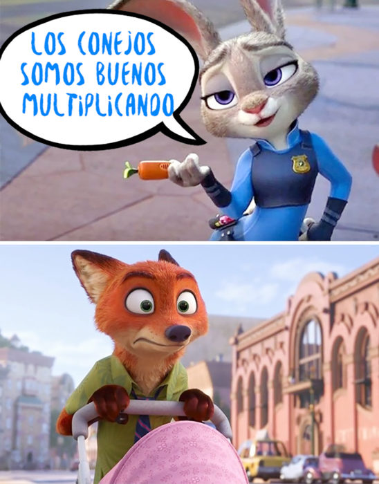 escena de zootopia sobre los conejos que saben multiplicar