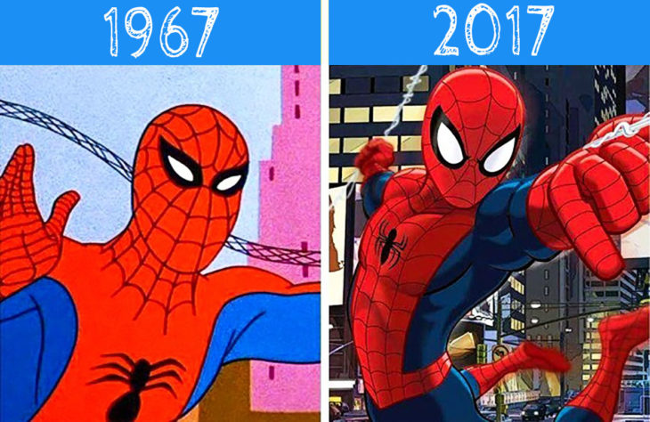 spiderman antes y después