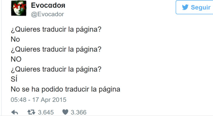 tuit sobre traductor de página