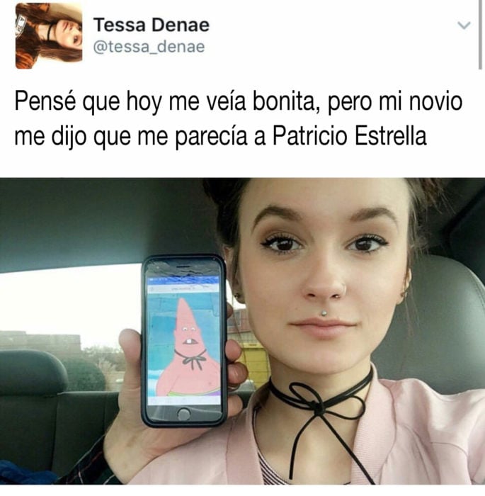 chica que se parece a patricio estrella