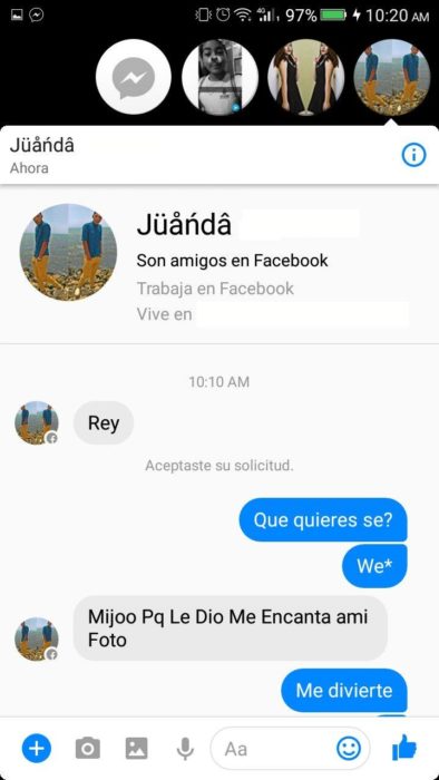 amigos facebool conversación