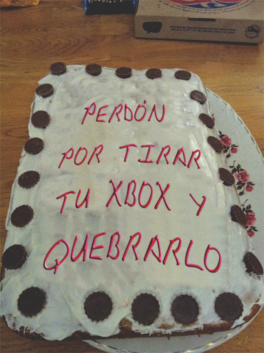 pastel de perdón por tirar un xbox