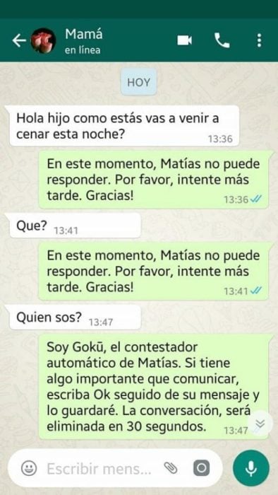 Whatsapp hijo troleó a su mamá - Matías no puede responder