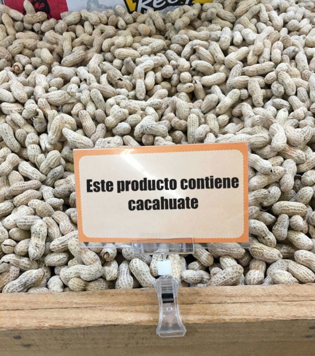 letrero producto cacahuate