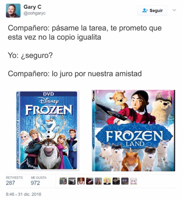 frozen tarea copiada