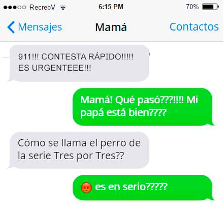 Mensajes graciosos mamá - 911 contesta