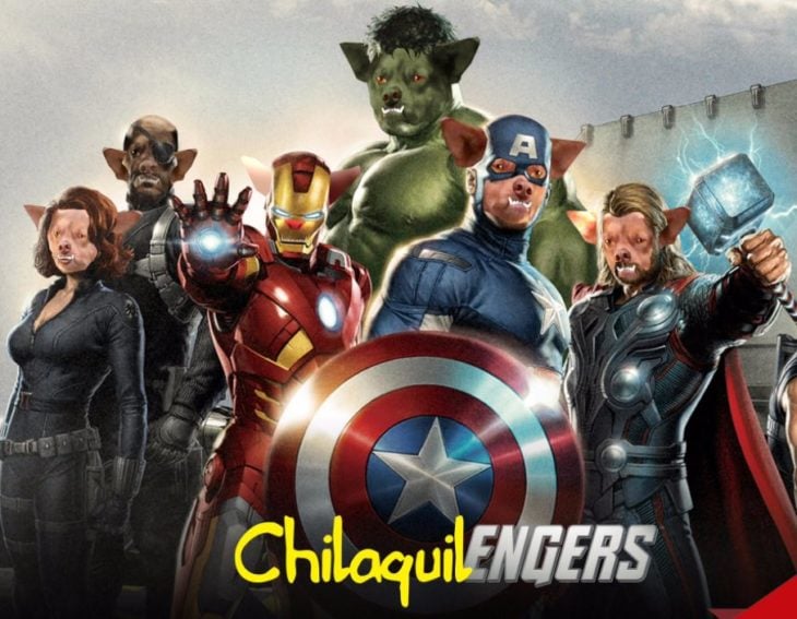 Poster de avengers con chilaquil 