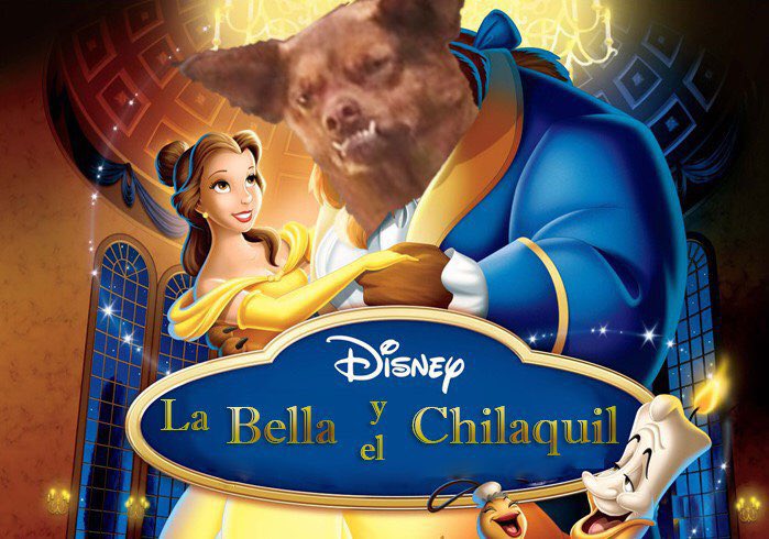 Poster de la bella y la bestia con chilaquil 