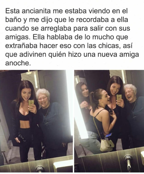 abuela en el bar amigas