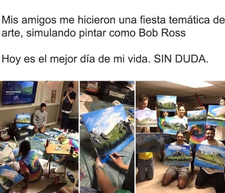 bob ross fiesta temática