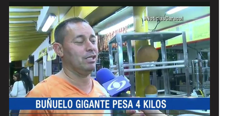 noticia sobre buñuelo que pesa 4 kilos