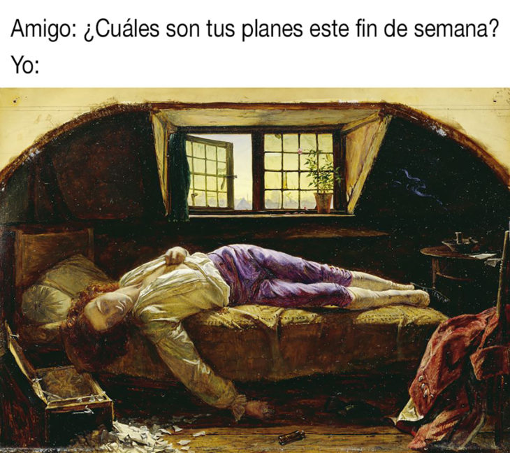 meme clásico sobre planes de fin de semana