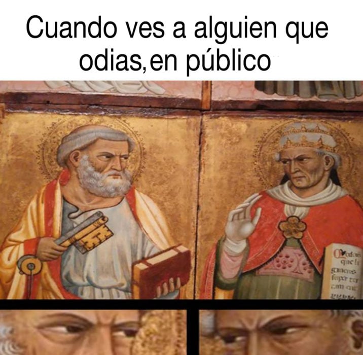 meme sobre apóstoles que se caen mal