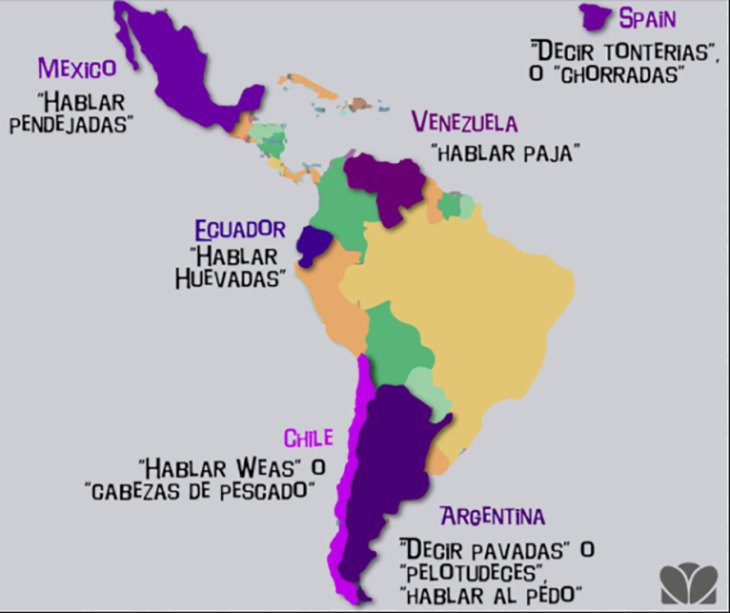 mapa sobre insultos en español