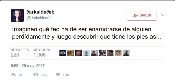 enamorarse de alguien de pies feos