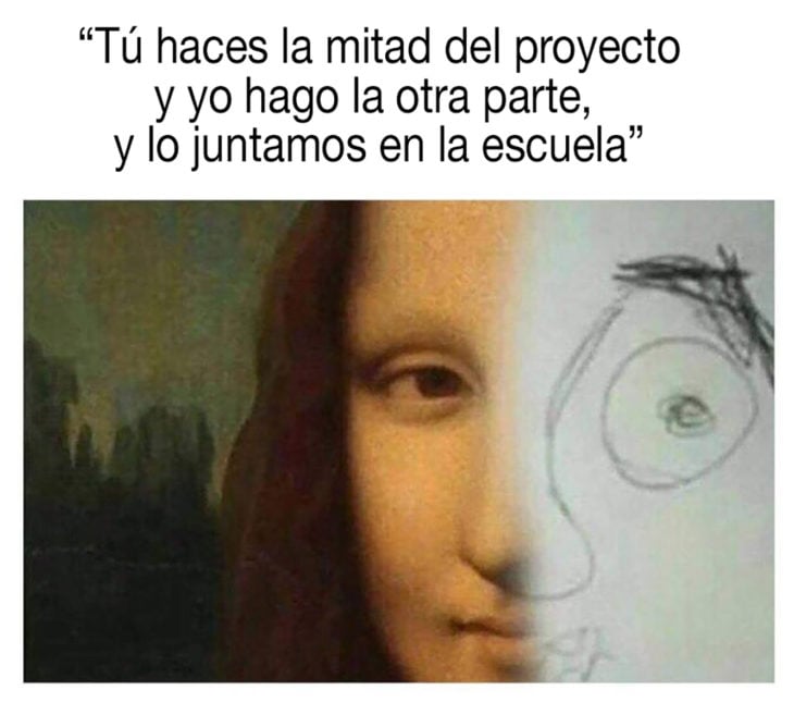 meme sobre monalisa y dibujo de principiante