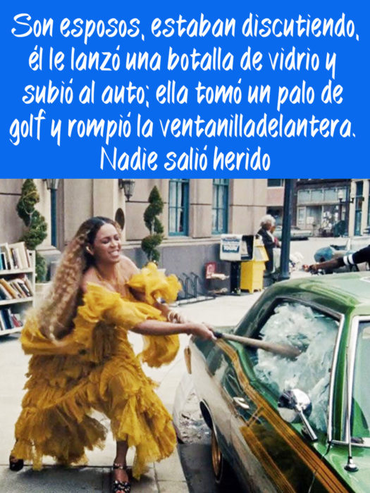 beyonce rompe vidrio de auto con un bat 