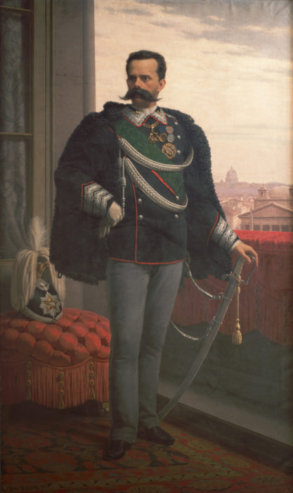 retrato del rey Umberto I de Italia