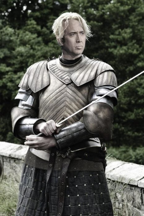 Caballero personaje ce GOT con la cara de Nicolas Cage