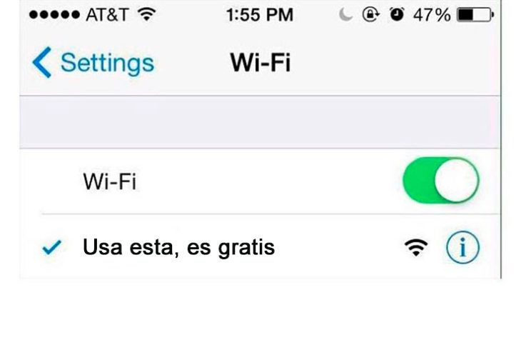 Wi-Fi, usa esta, es gratis