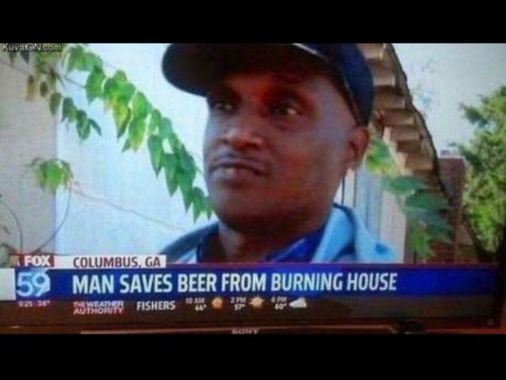 Noticiero: hombre salva cerveza de una casa que se incendiaba
