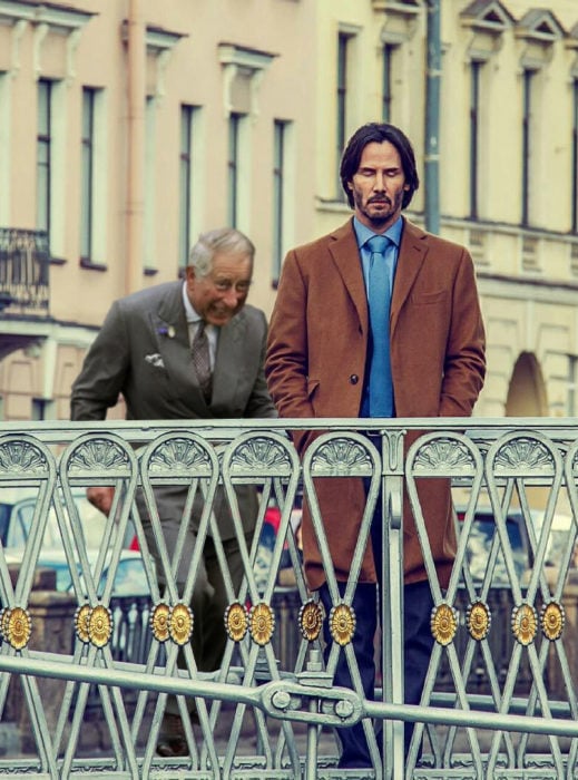 Batalla PS Keanu Reeves y el príncipe Carlos atrás