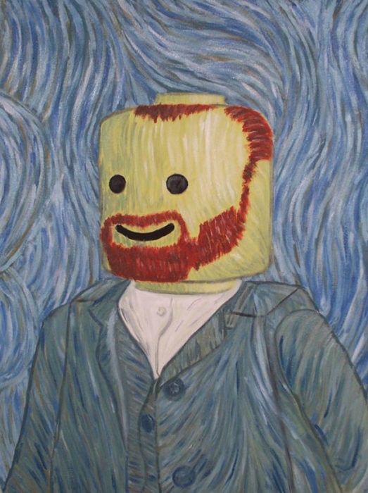 autoretrato de Van Gogh hecho en lego
